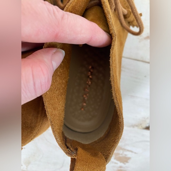 HUSH PUPPIES brown suede leather boots size 9 booties Cyra Catelyn EUC vintage - Picture 10 of 12